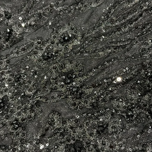 Mac Duggal Sequined Cap Sleeve Fit and Flare Dress - Size 2